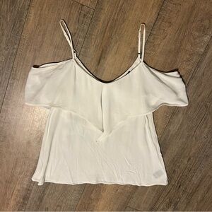 Sanctuary Flowy White Ruffled Off Shoulder Camisole Top • XS